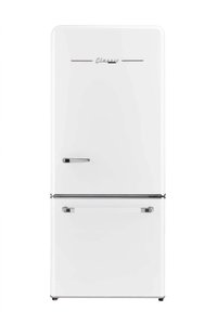 Unique Appliances - Classic Retro 30 in 17.7 cu. ft. Frost Free Retro Bottom Freezer Refrigerator - Marshmallow White