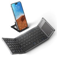 METALTON - Foldable With Touchpad Folding Holder Rechargeable Portable Travel For Ios Android Windows Os Support 3 Dev - Dark gray