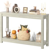 JETRANSPORT - 47" Farmhouse Wood Entryway Table Narrow Console With Storage Behind Couch Sofa Shelves For Entry Way Open Ea - Classical Washed Oak 47"(L)*31.3(H)