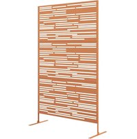 COWLOWN - Freestanding Decorative Metal Privacy Screen Space Divider for Indoor and Outdoor Use - Brown