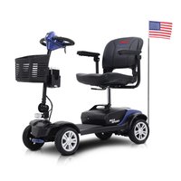 Loheer - Compact 4 Wheel Outdoor Mobility Scooter for Adults 300 lbs Capacity - Blue