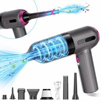Fabibe - Handheld Car Vacuum Cleaner 9000pa And Air Duster 120w High Power Hand Held With Led Light Multi-nozzles For Home - Gray