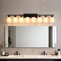 Boyel Living - Wall Lamp 8 Light Bathroom Vanity Light Matte Black Bathroom Light Fixtures Modern Wall Light