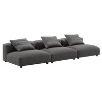 Solace 3-Piece Modular Upholstered Fabric Sofa by Modway - Gray