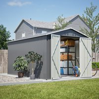 TinyHomie - 8 x 12 FT Outdoor Storage Shed Large Metal Tool Storage with Aluminium Frame and Lockable Doors Storage