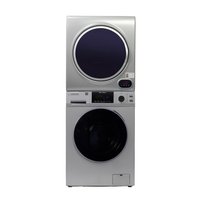Equator - PREMIUM PET EW 826 1.6 cu ft. Compact Stackable Washer + ED 852 3.5 cu ft. Electric Dryer Vented w/Sensor 110 V - Silver