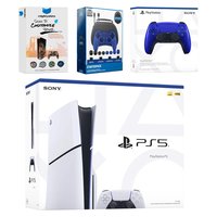 Sony PlayStation 5 Slim Disc Bundle with Extra Controller, Accessory Kit and MightySkins Code