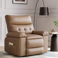 Qeetex - Oversized Extra Wide Manual Recliner Chair for Living Room & Bedroom - Tan