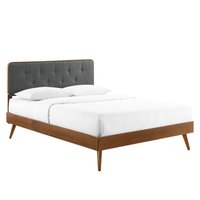 Modway - Bridgette Wood Twin Platform Bed With Splayed Legs - Brown