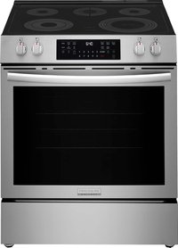 Frigidaire - Gallery 30 in. Wide 5 elements 5.3 Cu. Ft. Slide-In Electric Total Convection Range with Air Fry and Steam Clean - Stainless Steel
