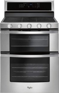 Whirlpool - 30 in. Wide 5 burners 6.0 cu. ft. Self-Cleaning Freestanding Double Oven Gas Convection Range - Stainless Steel