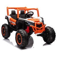 Acekool - 24V 4WD 2-Seater Kids Ride On UTV, Electric Off-Road Car w/Remote Control, 4×35W Motors, Suspension, Seat Belts, LED - Orange