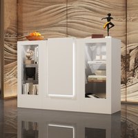 Famapy - Modern Multifunctional Office Reception System: Customizable Lighting, Adjustable Storage & Integrated Desk - White
