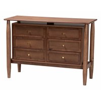 Baxton Studio - Alyssa Japandi Wood 6-Drawer Dresser - Walnut Brown