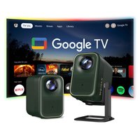 WEMAX - VP02 4K Google TV Projector, Licensed Netflix, Dobly Audio&HDR10, 400 ISO Lumens w/ Adjustable Stand, 5G WiFi Bluetooth - Green