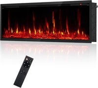 GARVEE - 50Inch Electric Fireplace WiFi-Enabled Recessed Wall Mounted 750/1500w Quiet Heater Timer for Living Room