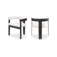 Meridian Furniture - Romeo Cream Vegan Leather Dining Chair, Set of 2 - Beige