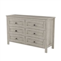 Spaco - Dresser with 6 Drawer, Retro Farmhouse Style Wooden, Storage Cabinet for Bedroom,Living Room - Antique Gray
