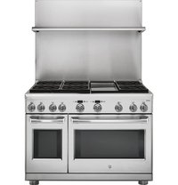 GE - 48" Professional 30"-36" Adjustable Height Backsplash with Shelf - Stainless Steel