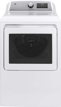 GE - 7.4 Cu. Ft. 13-Cycle Electric Dryer with HE Sensor Dry - White on White/Silver Backsplash