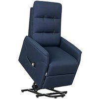 Homcom - Power Lift Recliner Chair for Elderly, Fabric Lift Chair Sofa with Remote Control, Side Pockets, Pocket Spring - Blue