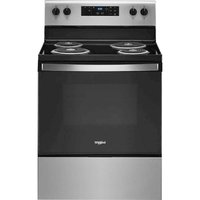 Whirlpool - 30 in. Wide 4 elements 4.8 cu. ft. Freestanding Electric Range with Self-Cleaning and Keep Warm Setting - Stainless Steel