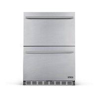 NewAir - 20-Bottle or 80-Can Dual Drawer Wine Refrigerator - Stainless Steel