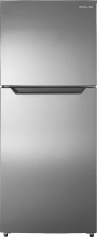 Insignia™ - 10 Cu. Ft. Top-Freezer Refrigerator with Reversible Door and ENERGY STAR Certification - Stainless Steel Look