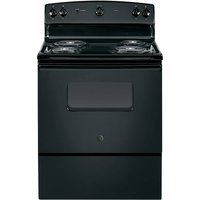 GE - 30 in. Wide 4 Elements 5.0 Cu. Ft. Freestanding Electric Range with Porcelain-Enamel Cooktop Surface - Black