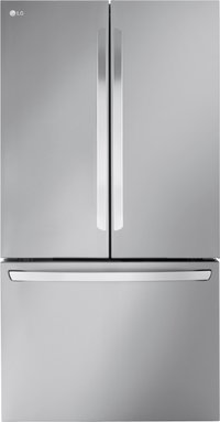 LG - 36-in Counter-Depth MAX 26.5 Cu. Ft. French Door Smart Refrigerator with Internal Water Dispenser - Stainless Steel