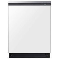 Samsung - 24" Bespoke AutoRelease Dry Smart Built-In Stainless Steel Tub Dishwasher with 3rd Rack, StormWash+, 42 dBA - White glass