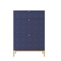 Boyel Living - 46.6 in. H x 31.5 in. W. MDF Shoe Storage Cabinet 24-Pair - Blue