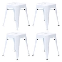 Alamont Home - Kai Industrial Metal Dining Stool (Set of 4) - White