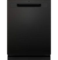 GE - 24" Top Control Smart Build in Stainless Steel Tub Dishwasher with 3rd Rack, Santize Cycle and 45 dBA - Black
