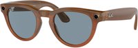 Ray-Ban Meta - Headliner Smart Glasses with Meta AI, Audio, Photo, Video Compatibility - Blue Lenses - Shiny Caramel