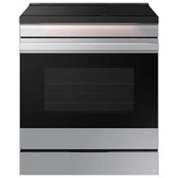 Samsung - 30 in. Wide 4 Burner Bespoke 6.3 Cu. Ft. Slide-In Electric Induction Range with Ambient Edge Lighting - Stainless Steel