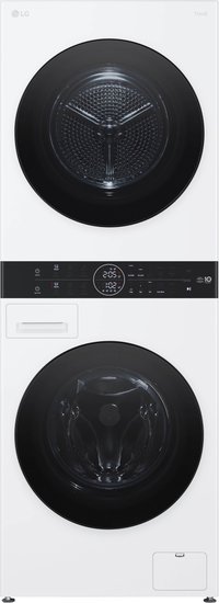 LG - 2.4 Cu. Ft. HE Smart Front Load Washer and 4.2 Cu. Ft. Electric Dryer WashTower wSteam and Ventless Heat Pump Technology - White