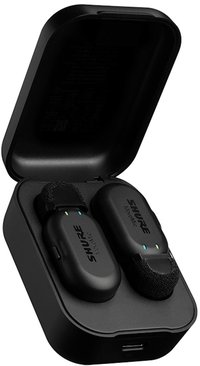 Shure - MoveMic Two Wireless Lavs to Phone, Charge Case - Black