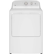 GE - 6.2 Cu. Ft. Gas Dryer with Shallow Depth Design - White with Silver Matte