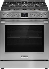Frigidaire - Professional 30 in Wide 6 burners 6.0 Cu. Ft. Slide-In Total Convection Range with Air Fry - Stainless Steel