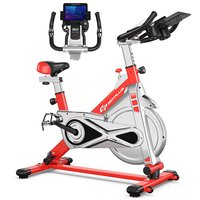Costway - Indoor Stationary Exercise Cycle Bike Bicycle Workout w/ Large Holder - Red/Gray