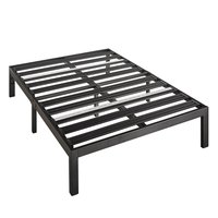 Hivvago - Queen size Metal Platform Bed with 3.86 inch Wide Heavy Duty Steel Slats - Black