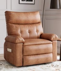 Jojoka - 41.7" Wide Oversized Recliner Chair with Heat and Massage, PU Leather Manual Recliner with 1.5X Sponge Filling - Cagnac
