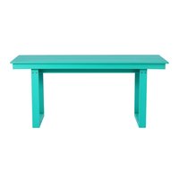 WestinTrends - Paloma 68" Outdoor HDPE Modern Rectangular Patio Dining Table With Umbrella Hole - Turquoise