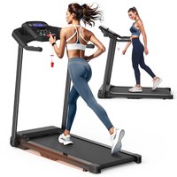 Tiramisubest - 2.5HP Foldable Electric Treadmill for Home Gym with 265 LBS Capacity - Black