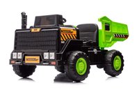 BreeBe - 24V Electric Kids Ride On Car w/ Remote, 2-Seater 24" Wide Engineering Vehicle, Battery Powered, LED Lights - Green