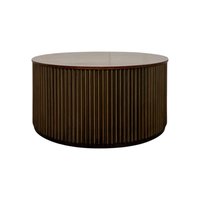 Carolina Chair & Table - Harmony 36" Brass Groove Coffee Table - Honed - Black
