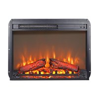Ecooso - 23" Electric Fireplace Insert Heater with Log Set, Realistic Flame, Overheating Protection - Antique Black