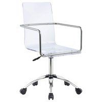 TinyHomie - Clear and Chrome Acrylic Office Chair with Casters - Brown