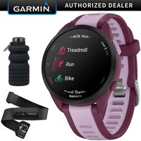 Garmin - Forerunner 165 Music Smart Sport Watch, Berry + Lilac w/ HRM 200 (M-XL) Bundle - Berry/Lilac - (2024)